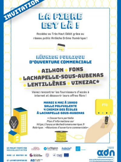 Photo 6 Mai : Réunion publique "Fibre" à Lachapelle s/Aubenas