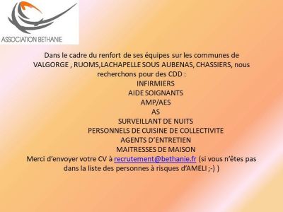 Texte recrutement Béthanie