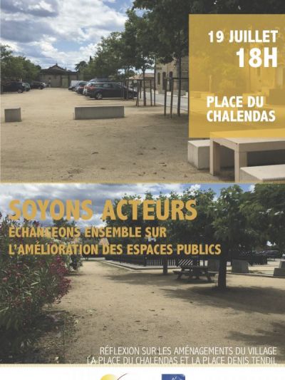Photo Concertation avec les Vinezacois sur l'aménagement des places du Chalendas et Denis Tendil