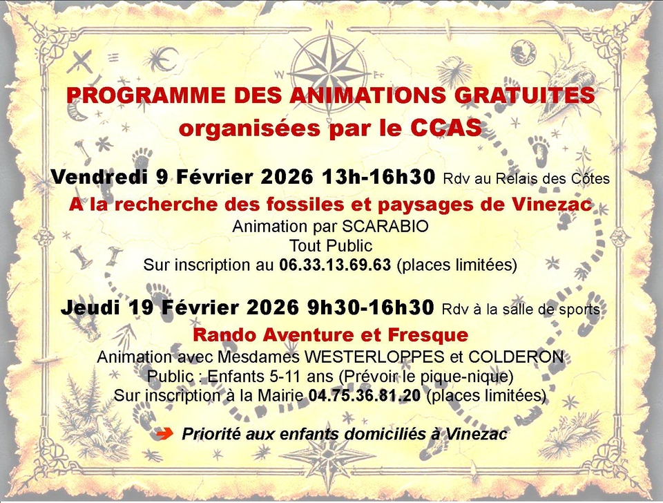9 et 19 Février 2026 : Animations CCAS
