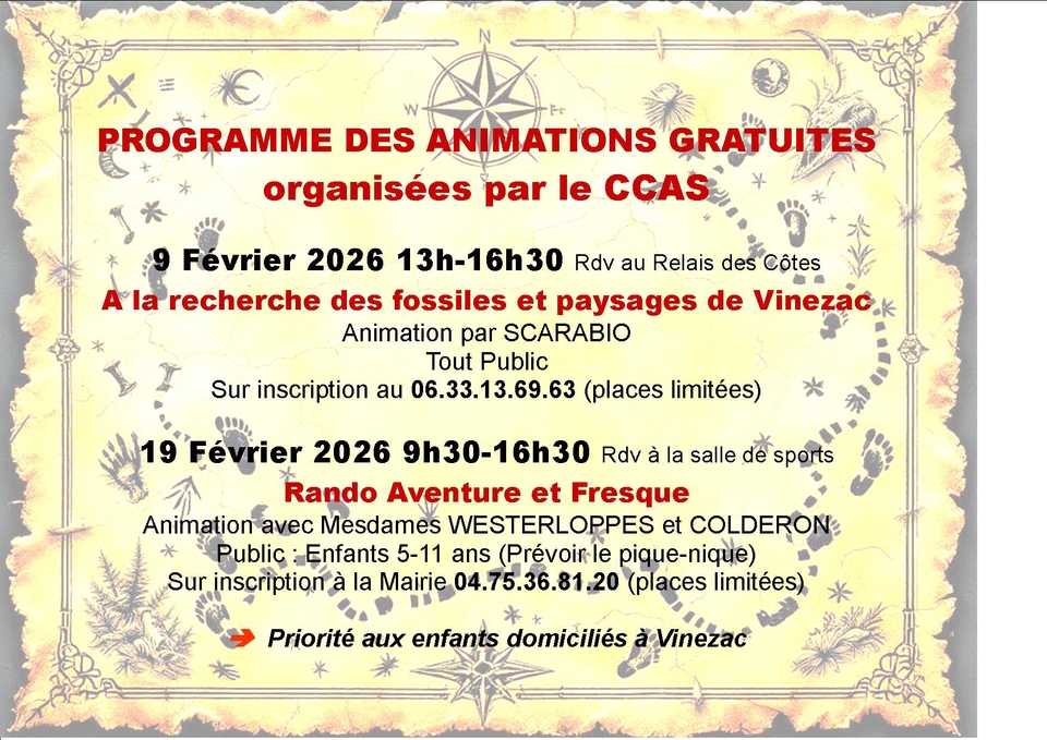 9 et 19 Février 2026 : Animations CCAS