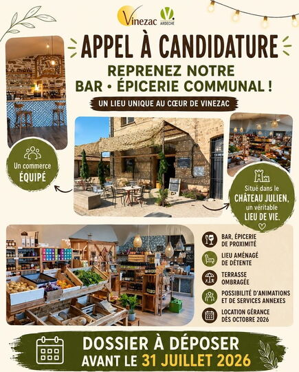 Appel à candidature pour l’exploitation du bar épicerie communal