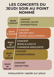 Concerts Point Nomme JUILLET