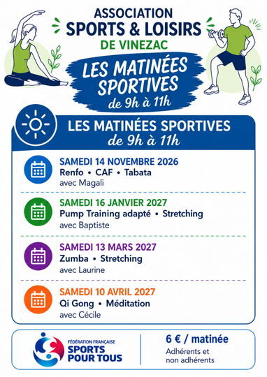 Matinées sportives 14/11/2026