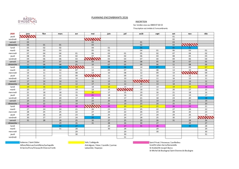 Planning des encombrants