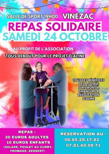 Repas solidaire au profit de l'association Tous Debout Pour le Projet d'Aline