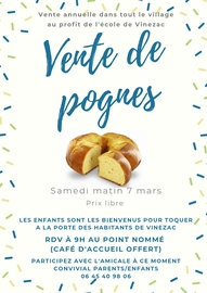 Vente de pognes 07 03 2026